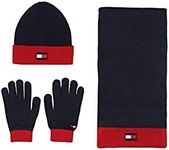 Tommy Hilfiger Men's Beanie, Scarf and Glove Set, Blue, One Size