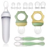 Lictin Baby Food Feeders - 11PCS Fresh Fruit Feeders Baby Food Pacifier Feeder with Baby Feeding Spoons, Silicone Teething Pacifiers Baby Fruit Feeding Set for Infants & Toddlers