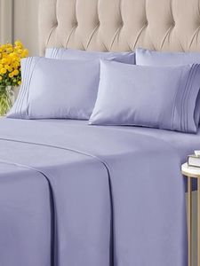 Queen 6 Piece Sheet Set - Breathable & Cooling Bed Sheets - Hotel Luxury Bed Sheets for Women, Men, Kids & Teens - Bedding w/ Deep Pockets & Easy Fit - Soft & Wrinkle Free - Queen Lavender Sheets