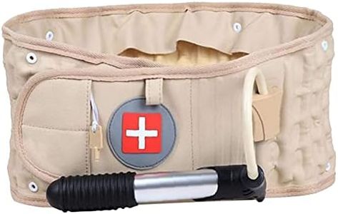 Qusedwey Ceinture de traction gonflable pour la colonne vertébrale, les ulcères, les lombaires - Ceinture de soulagement des fesses - Appareil de massage des douleurs - Unisexe - Couleur peau