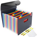 DYNUIQ File Organiser 24 Pocket, Document Organiser, Folders for Paperwork A4, Folder Organiser, Expanding File Folder, Paperwork Organiser, Concertina File Expanding for Filing Folder, Filing boxes