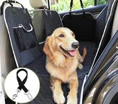 pecute Dog Car Seat Cover 100% Waterproof, Rear Seat Covers for Dogs with Mesh Window/Side Flaps/Storage Bags, Dog Car Hammock Scratch Proof Nonslip Back Seat Protector for Cars Trucks SUV(146x136cm)