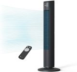 PureMate 43-inch Tower Fan with Remote control, Oscillating Silent Bladeless Floor Fan, 3 Speeds, 7-Hour Timer, Powerful 40W Electric Standing Fan, Portable Quiet & Ideal for Bedroom, Black