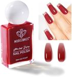 modelones Jelly Red Nail Polish, Sheer Dark Red Clear Translucent Semi-Transparent 15 ml Quick Dry Nail Lacquer Strengthener Long Last Finger Toe Nail Art DIY Manicure Gift for Women Girls 0.5 Fl Oz