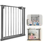 Aufun Safety Stair Gate 180° Two-Way Opening Gate, without Drilling Adjustable Doubble Lock, Automatic close Gate Door, for Children and little Pets(95-105cm, Black)