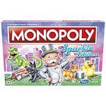 Monopoly Sparkle Edition Board Game, Family Games, with Glittery Tokens, Pearlescent Dice, Sparkly Look - English (Amazon Exclusive)