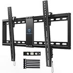 PERLESMITH Tilt TV Wall Mount for 37-82 Inch Flat Curved TVs up to 132lbs, Large Low Profile Tilting TV Mount max VESA 600x400mm, Ultra Slim Space Saving wall mount tv bracket Fits 16”- 24” Wood Studs