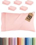 King Pillow Cases Set of 10 - Ultra Soft Hotel Quality Pillowcase Covers - Cozy & Wrinkle Free - Shrink, Stain and Fade Resistant - Soft, Machine Washable Pillow Protectors - 10 Piece Set - Baby Pink