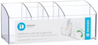 iDesign Medicine Storage Box for Bathroom and Medicine Cabinet, Small Plastic Bathroom Storage with 7 Compartments, Practical Make Up Organiser for Bathroom Accessories, Clear