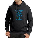 lepni.me Hoodie The Revolution is Coming Anonymous Hackers Legion V for Vendetta (Small Black Blue)