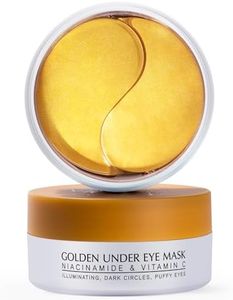 Under Eye Patches for Dark Circles: 30 Pairs 24K Gold Eye Gel Masks - Refreshing Eye Care for Appearance of Wrinkles and Puffiness - Gift for Moms Travelers (Gold)