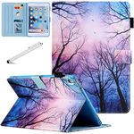 iPad Mini 5 Case Mini 4 Mini 3 2 Cover, FANCITY Smart Wake Sleep Flip Stand Case Soft PU Leather Protective Case with Card Slot Pen Holder for Apple iPad Mini 1 2 3 4 5 - Night Forest