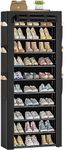 OYREL Large Shoe Rack, Black, 6 Sid