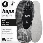 6 Pair Pack Anti Odour Shoe Insoles Set with Odor Eating Charcoal | Shoe Inserts | Kaps Odour Stop | Cut to Size