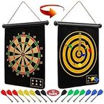 Ranslen Magnetic Dart Board for Kids and Adults, Boy Toys, Double Sided Board Games, Indoor Outdoor Darts Game with 15pcs Magnetic Darts, Gift for Age 5 6 7 8 9 10 11 12 Year Old Boys