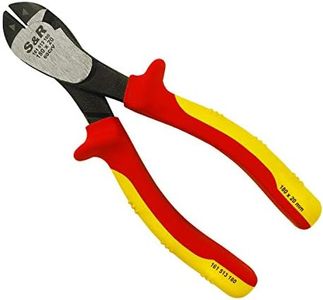 S&R Alicate Corte Diagonal - Tijera Electricista 180mm VDE-series - 1000 V acero de cromo-vanadio fosfatado