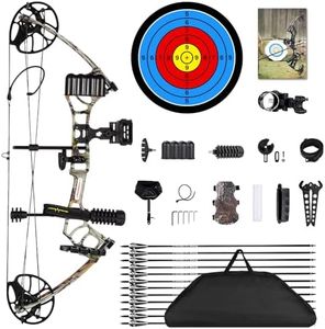 PANDARUS Archery Ready to Hunt Lightweight Compound Bow Package for Adults and Youth，0-50 Lbs Draw Weight,290fps,Limbs Made in USA,with Archery Hunting Equipment 2024 New(CAMO Right Handed Pro)