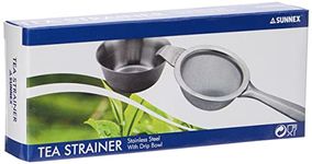 Sunnex 11109 S/ST Tea Strainer and Bowl, 2" Wide x 5 1/2" Long, Pack of 1 (Packaging May Vary)