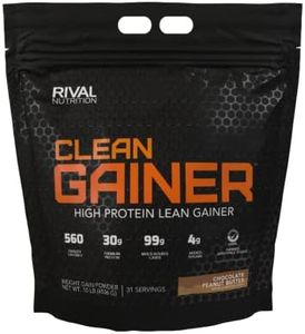 RIVAL NUTRITION Clean Gainer I High Protein Lean Gainer Powdered Drink Mix I 30g Protein Per Serving (10lb, Chocolate Peanut Butter)
