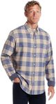 Weatherproof Vintage Mens Casual Soft Brushed Plaid Button-Down Flannel Shirt Dusk Blue