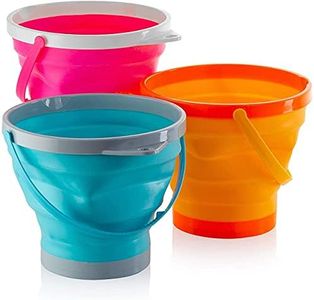 Foldable Pail Bucket Set of 3 Collapsible Buckets Multi-Purpose for Beach, Camping Gear Water and Food Jug, Dog Bowls, Cats, Dogs and Puppys, Camping and Fishing Tub, (Half Gallon / 2 Liters)