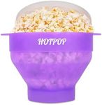 The Original Hotpop Microwave Popcorn Popper, Silicone Popcorn Maker, Collapsible Bowl BPA-Free and Dishwasher Safe- 20 Colors Available (Transparent Purple)