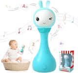 Talking Bunny Toys Repeats What You Say, ABC Learning for Toddlers Preschool Toys with Numbers Music Learning Baby Toys Smarty Rattle with Songs Stories Kids Toys 0-6 Years Boy Girl (YoYo, Blue)