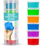 Vive Exercise Putty (6-Pack) - Therapeutic, Occupational and Therapy Tool - Thinking and Stress - Finger, Hand Grip Strength Exercises - Extra Soft, Soft, Medium, Firm Sensory Kit - Squeezable Ball