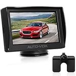 AUTO-VOX M1 Car Reversing Camera Kit Rearview Backup Camera IP68 Waterproof Night Vision, 4.3'' TFT LCD Rear View Monitor Parking Assistance System with One Wire Easy Installation