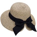 Verabella Sun Hats for Women UPF 50+ Women's Lightweight Foldable/Packable Beach Sun Hat, Beige/Coffee, One Size