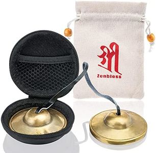 ZenBless Tibetan Tingsha Cymbals 2pcs, with Storage Box and Fabric Case， Meditation Brass Chime Bells for Spiritual Healing Mindfulness, Yoga Buddhist, Relaxation Musical Instruments