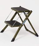 Gordon Miller 1528035 Step Ladder, Car Wash, DIY, H 17.7 x W 19.3 x D 1.9 inches (45 x 49 x 48 cm) (When in use), Folding Step Stool, Steel, Load Capacity 220.5 lbs (100 kg), OD Khaki