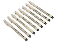 KABEER ART Micro Fine Line pen Set Of 8 Different Nibs In Black Colors .05 to 0.8 Nib Tips