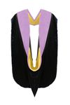 CLERKMANS Unisex Doctoral Graduation Hood for Doctorate Degree - University PhD Academic Hood, Lilac/Black/Golden Yellow, Universal