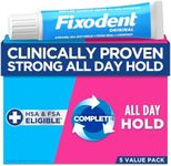Fixodent Original Secure Denture Adhesive Cream for Full and Partial Denture Wearers, 2.4oz (Pack of 5)