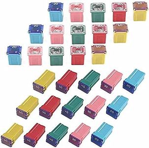 (LOW and TALL/STD PROFILE) - 30 pc Automotive Combination Low and Tall/STD Profile Box Shaped Assortment Fuse Kit for Ford, Chevy/GM, fits Nissan , and Toyota Pickup Trucks, Cars and SUVs