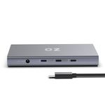 QZ Thunderbolt 4 Hub, 8K 60Hz, Dual Display, 5 in 1, 40 Gbps, External Power 150W, Certified Thunderbolt 4 Dock for Next Gen Office Work Stations [Aluminum] [incl Thunderbolt 4 Cable]