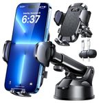 2026 Upgraded Pro Version Phone Holder for Car [Patent & Safety Certs] (Bumpy Roads Friendly) Universal Long Arm Military-Grade Strong Suction Cell Phone Mount Car Dashboard Windshield Vent,Black