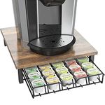 DecoBrothers K-Cup Holder Drawer for 30 Coffee Pods Storage, Rustic Brown