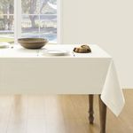 ZeeMart Ivory Tablecloth, Farmhouse Linen Style Table Cloth Rectangle Table Cloths 60 x 120 Inch Off White, Wrinkle Resistant Washable Heavy Weight Tight Weave TableCloths