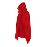 Kids Halloween Christmas Costumes Cape Velvet Hooded Cosplay Party Cloak Wizard Robe (Red(Thick))