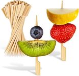 3.5" Inch Bamboo Skewers for Appetizers (200 Pack), Wooden Appetizer Skewers for Fruit Kabobs, Fancy Skewer Sticks for Parties, Cocktail & Martini Olive Skewers, Heavy Duty Bamboo Skewers for Kabobs