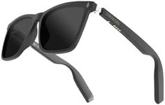 AIRMARS Smart Glasses with Voice Assistant, Built-in Speaker and Microphone, Photochromic Blue Light Filtering Lenses, UV Protection Polarized Bluetooth Sunglasses for Men and Women (Black)