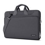 MOSISO 360 Protective Laptop Shoulder Bag Compatible with MacBook Air 15 inch M2 A2941 2023/Pro 16 inch 2023-2019/Pro 15 A1398,15-15.6 inch Notebook,Matching Color Sleeve with Belt,Slate Gray