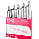 16g Threaded CO2 Cartridges - for All CO2 Bike Tire Inflators with Threaded Connection - Quick Air Refill for Bicycle Tires - Cartridge for CO2 Pump - Road or MTB Bikes.