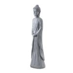 Alpine Corporation 32" Tall Cement Standing Buddha Outdoor Garden Statue, Gray