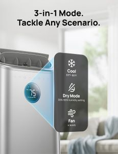 Dreo 3-in-1 Portable Air Conditioner – 10,000 BTU, Dehumidifier & Fan