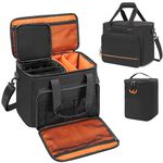 PGmoon 9 Slots Wireless Microphone Case with PE Foam,Travel Microphone Bag with Shoulder Strap for Wireless Mic System Handheld Microphones (Black)