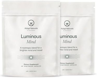 Adapt Naturals Luminous Mind Nootropic Brain Supplement with Ginkgo Biloba, Bacopa and Lions Mane | Memory, Focus, Mental Clarity and Elevated Mood Support | No Caffeine, Crash Free - 60 Days Supply