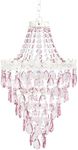 Tadpoles Pendant Chandelier - Pink Sapphire | 12" x 12" x 20" | Hardwired Installation | Uses One Medium-Base E26 Light Bulb - 40 Watts Max | Features a Metal Frame with Acrylic Beading & Dangles